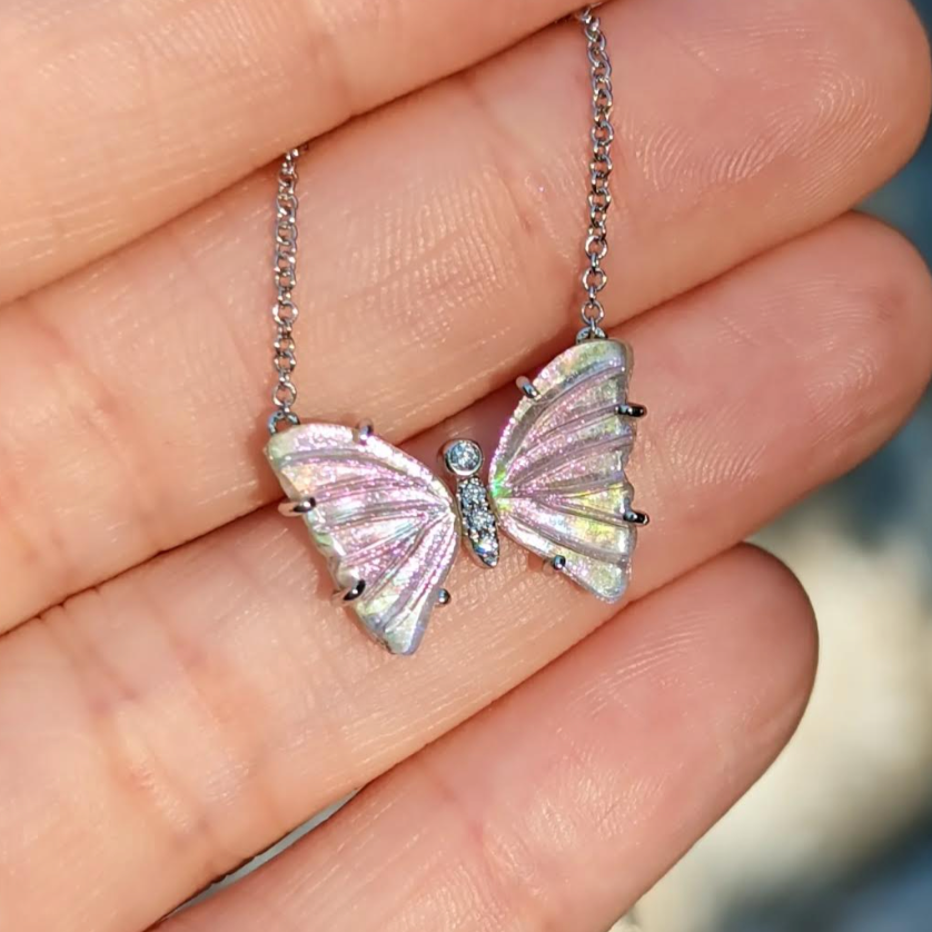 Lovely Gold Plated Pink Crystal Butterfly Pendant Necklace Gender: Women at  Best Price in New Delhi | Vembley Enterprises